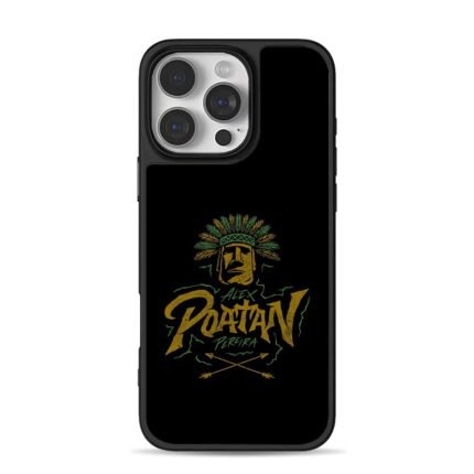 Poatan Pereira moai headdress iPhone 16 Pro Max Black Case