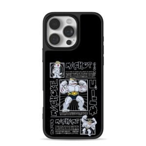 Pokemon Machop Machoke Machamp art iPhone 16 Pro Max Black Case