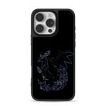 Pokemon Mega Charizard X blue fire iPhone 16 Pro Max Black Case