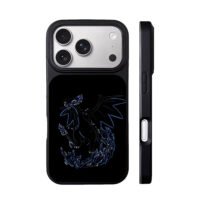 Pokemon Mega Charizard X blue fire iPhone 17 Pro Max Black Case