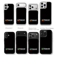 Polaroid Originals logo with stripe Chris Brown Phone Case Black Electroplated Silver For Iphone 11 To 17