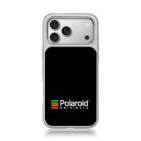 Polaroid Originals logo with stripe iPhone 17 Pro Max Electroplated Silver Case1