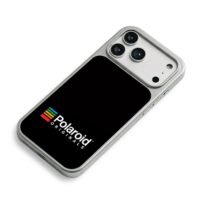 Polaroid Originals logo with stripe iPhone 17 Pro Max Electroplated Silver Case2