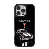 Pontiac GTO white striped muscle car iPhone 16 Pro Max Black Case