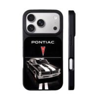 Pontiac GTO white striped muscle car iPhone 17 Pro Max Black Case