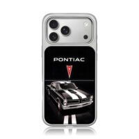 Pontiac GTO white striped muscle car iPhone 17 Pro Max Electroplated Silver Case1