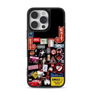 Pop band cartoon sticker collage Phone Case for iPhone 11-17 & Samsung Galaxy S24-S26