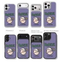 Popeye head with pipe TYAKASHA logo Chris Brown Phone Case Black Electroplated Silver For Iphone 11 To 17