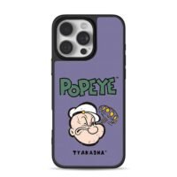 Popeye head with pipe TYAKASHA logo iPhone 16 Pro Max Black Case
