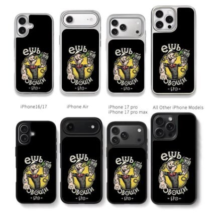 Popeye holding spinach can tattoos Chris Brown Phone Case Black Electroplated Silver For Iphone 11 To 17