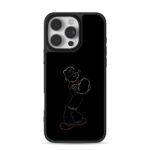Popeye the Sailor line art cartoon iPhone 16 Pro Max Black Case