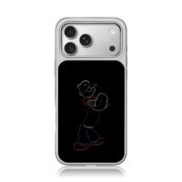 Popeye the Sailor line art cartoon iPhone 17 Pro Max Electroplated Silver Case1