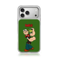 Popeye the sailor with spinach can iPhone 17 Pro Max Electroplated Silver Case1