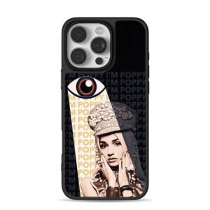 Poppy art with big eye and Im Poppy iPhone 16 Pro Max Black Case