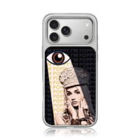 Poppy art with big eye and Im Poppy iPhone 17 Pro Max Electroplated Silver Case1