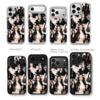 Poppy long black hair collage Chris Brown Phone Case Black Electroplated Silver For Iphone 11 To 17