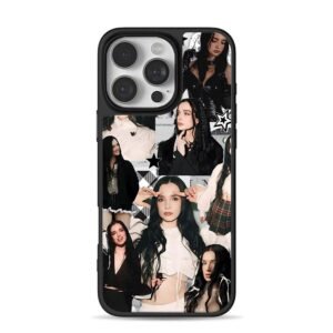 Poppy long black hair collage iPhone 16 Pro Max Black Case