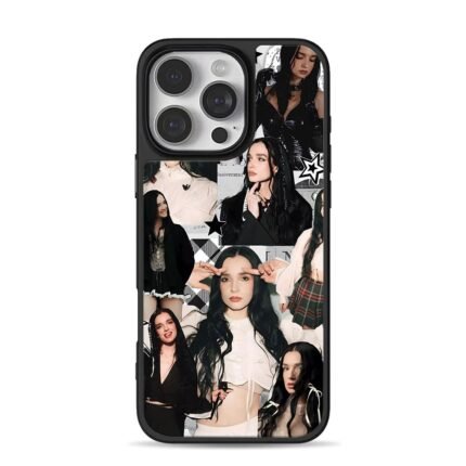Poppy long black hair collage iPhone 16 Pro Max Black Case