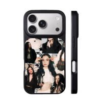 Poppy long black hair collage iPhone 17 Pro Max Black Case