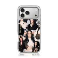Poppy long black hair collage iPhone 17 Pro Max Electroplated Silver Case1