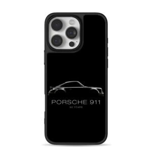 Porsche 911 50 years silhouette iPhone 16 Pro Max Black Case