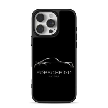 Porsche 911 50 years silhouette iPhone 16 Pro Max Black Case