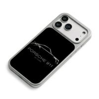 Porsche 911 50 years silhouette iPhone 17 Pro Max Electroplated Silver Case2