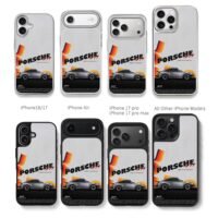 Porsche 911 classic silver car Chris Brown Phone Case Black Electroplated Silver For Iphone 11 To 17