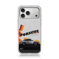 Porsche 911 classic silver car iPhone 17 Pro Max Electroplated Silver Case1