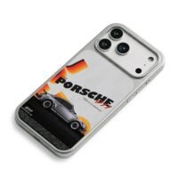 Porsche 911 classic silver car iPhone 17 Pro Max Electroplated Silver Case2