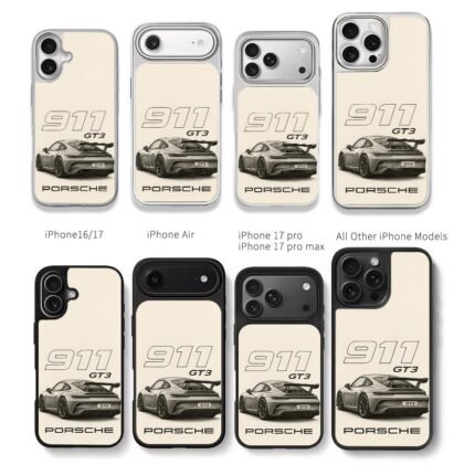 Porsche 911 GT3 sports car sketch Chris Brown Phone Case Black Electroplated Silver For Iphone 11 To 17