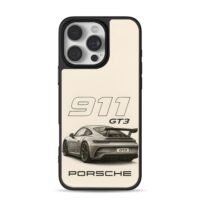 Porsche 911 GT3 sports car sketch iPhone 16 Pro Max Black Case