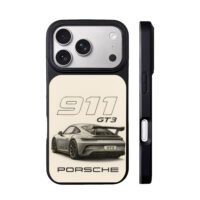 Porsche 911 GT3 sports car sketch iPhone 17 Pro Max Black Case