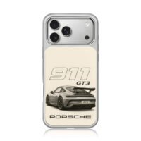 Porsche 911 GT3 sports car sketch iPhone 17 Pro Max Electroplated Silver Case1