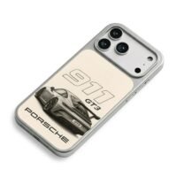 Porsche 911 GT3 sports car sketch iPhone 17 Pro Max Electroplated Silver Case2