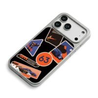 Porsche 911 race car astro stickers iPhone 17 Pro Max Electroplated Silver Case2