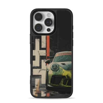 Porsche 911 race car number 4 track iPhone 16 Pro Max Black Case