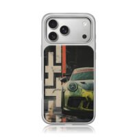 Porsche 911 race car number 4 track iPhone 17 Pro Max Electroplated Silver Case1