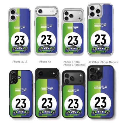 Porsche 917 23 green blue race car Chris Brown Phone Case Black Electroplated Silver For Iphone 11 To 17