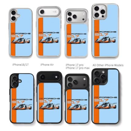 Porsche 917 Gulf livery racing car Chris Brown Phone Case Black Electroplated Silver For Iphone 11 To 17