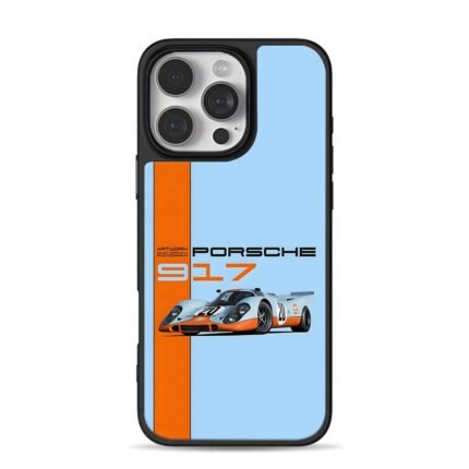 Porsche 917 Gulf livery racing car iPhone 16 Pro Max Black Case