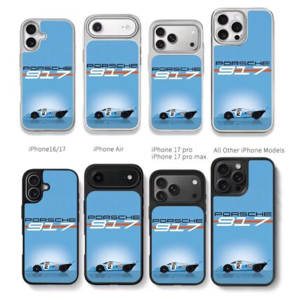Porsche 917 Gulf vintage race car Chris Brown Phone Case Black Electroplated Silver For Iphone 11 To 17