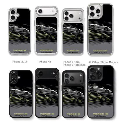 Porsche 918 Spyder speed racing art Chris Brown Phone Case Black Electroplated Silver For Iphone 11 To 17