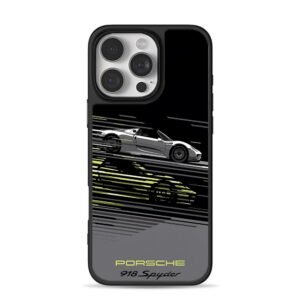 Porsche 918 Spyder speed racing art iPhone 16 Pro Max Black Case