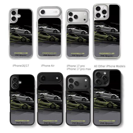 Porsche 918 Spyder speed sports art Chris Brown Phone Case Black Electroplated Silver For Iphone 11 To 17