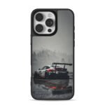 Porsche 92 race car foggy wet scene iPhone 16 Pro Max Black Case