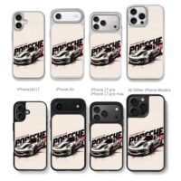 Porsche race car with red black art Chris Brown Phone Case Black Electroplated Silver For Iphone 11 To 17