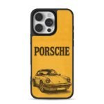 Porsche vintage sports car yellow iPhone 16 Pro Max Black Case