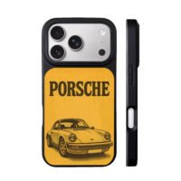 Porsche vintage sports car yellow iPhone 17 Pro Max Black Case