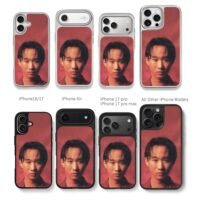 Portrait of Wong Ka Kui on dark red Chris Brown Phone Case Black Electroplated Silver For Iphone 11 To 17
